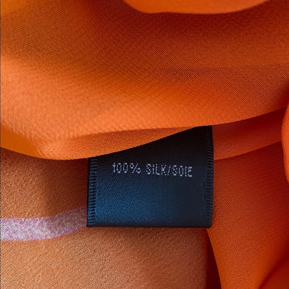 Lafayette 148 New York 100% Silk  Floral Mini Slip Dress Size 12 Orange Yellow - Picture 5 of 7